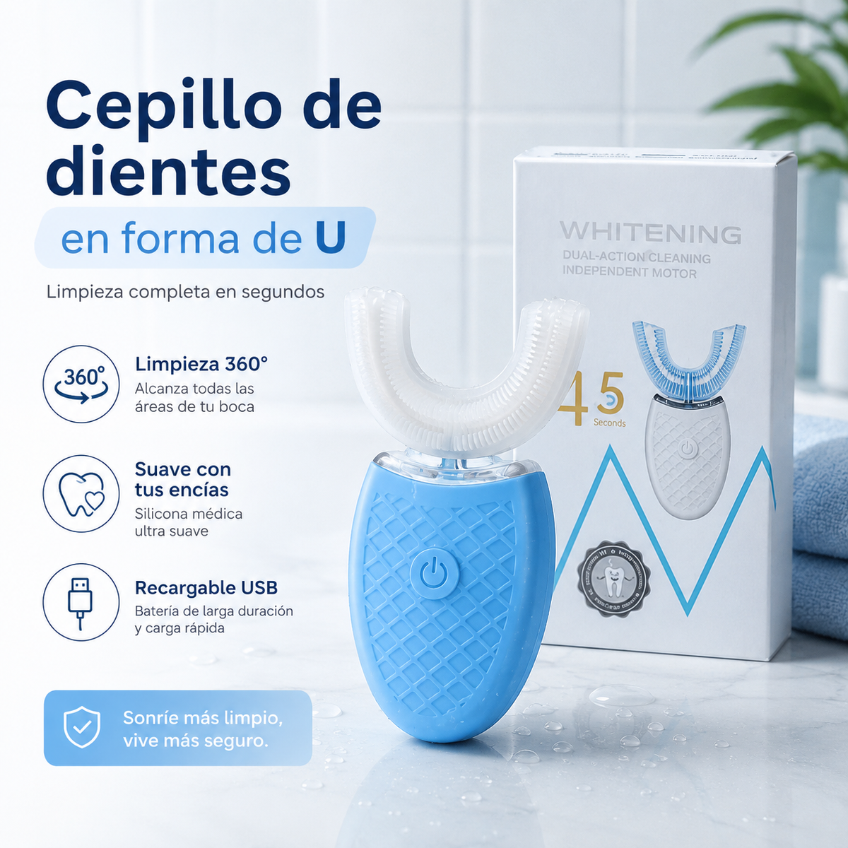 Cepillo de Dientes en Forma de U 360° | Limpieza Rápida, Fácil y Cómoda 🦷✨